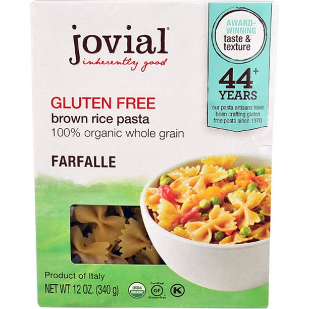 Download Jovial Gluten Free Brown Rice Pasta Farfalle 12 Oz Pack Of 4 Walmart Com Walmart Com