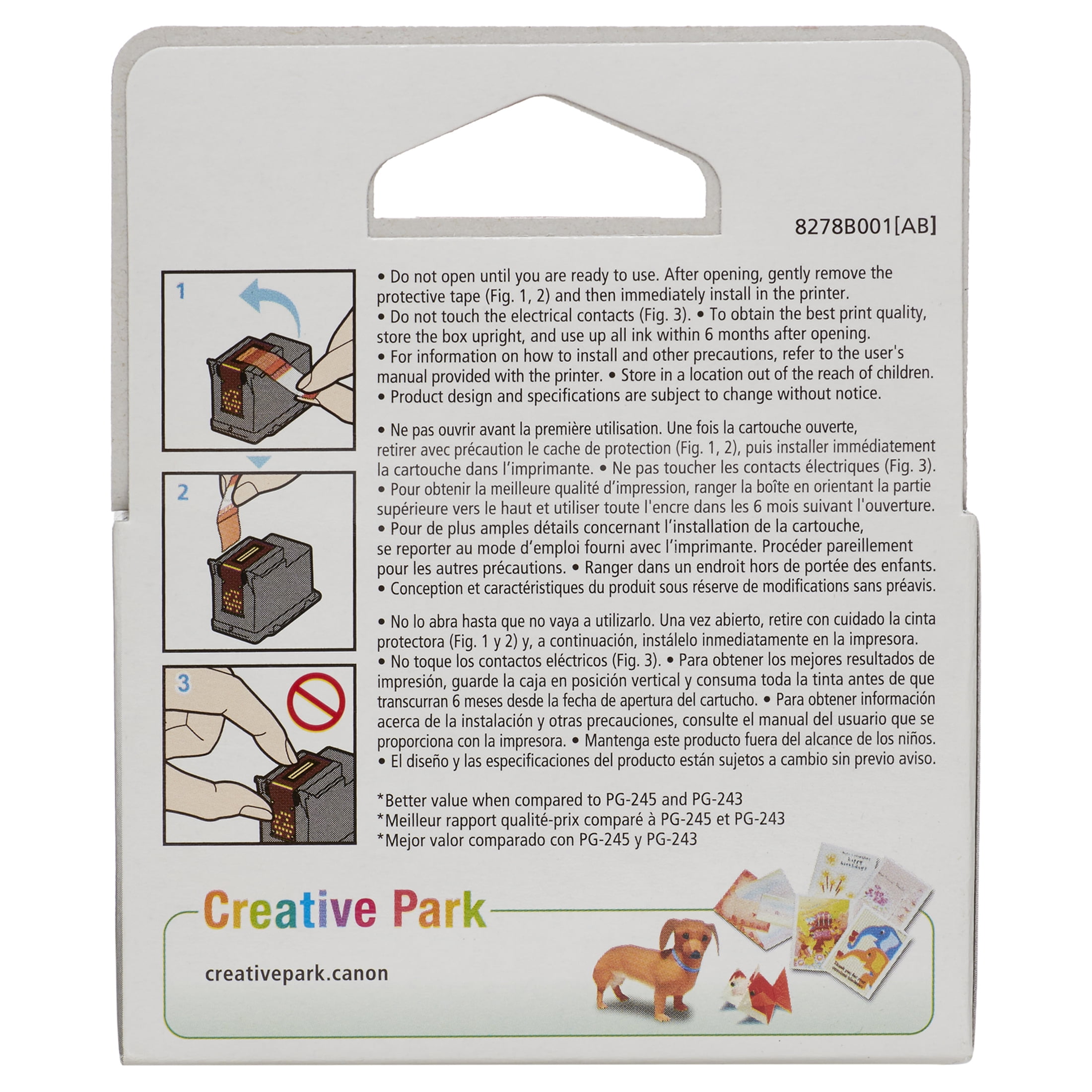 (2 pack) Canon 8278B001 (PG-245XL) ChromaLife100+ High-Yield Ink, Black
