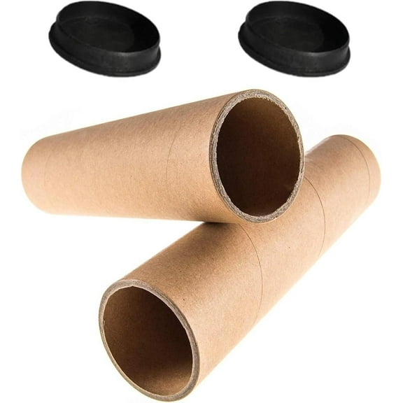2Pack Mailing Tubes with Caps，Cardboard Tubes for Packaging Poster ，2 x 16 Inch Poster Tube for Shipping Artwork, Craft, DIY Projects, Gifts