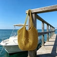 thumbnail image 4 of XQWJWLA Crochet Bag for Women, Crochet Tote Summer Bag Mesh Large Shoulder Bag (Yellow 14 x 11 x 10in), 4 of 7