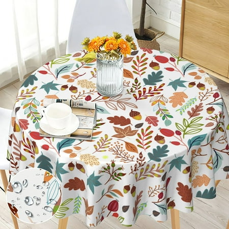 

WISH TREE Floral Round Table Cloth Stain Resistance Water Repellent and Wrinkle-Free Colorful Flower Circle Table Cover for Home Kitchen Dining Party Patio Indoor and Outdoor Use