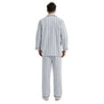thumbnail image 3 of GLOBAL Mens Cotton Pajama Sets Long Sleeve Button Down Sleepwear Comfy Loungewear Soft Pjs Set Blue Gray Stripes M, 3 of 7