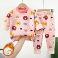 thumbnail image 2 of TOWED22 Toddler Baby Girl Boy Fall Winter Outfits Clothing Set 2pcs Colorful Print Long Sleeve Sweatshirt Tops Elastic Joggers Pants Clothes(B,14-15 Y), 2 of 4