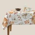 thumbnail image 5 of Fall Tablecloth 60x60 Inch Square Watercolor Burnt Orange Grey Pumpkin Leaves Table Cloth,Autumn Leaf Thanksgiving Stain Resistance Polyester Indoor Outdoor Table Covers for Kitchen Dining Party, 5 of 6