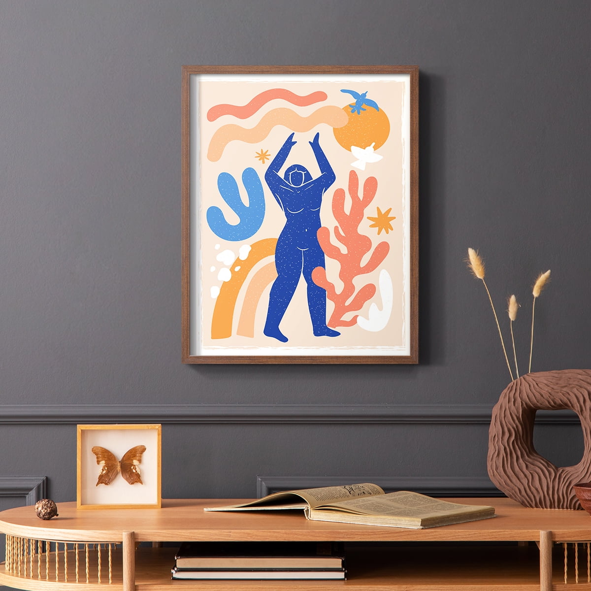 Matisse CCCLX in Brown Solid Wood 22 x 28 Framed Print