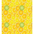 thumbnail image 3 of Ambesonne Fruit Duvet Cover Sets, Lemon Orange Circles, 2-Queen, Yellow White and Green, 3 of 7