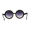 thumbnail image 2 of Large Crowned Rhinestone Round Circle Lens Hippie Diva Sunglasses Black Gold Smoke, 2 of 4
