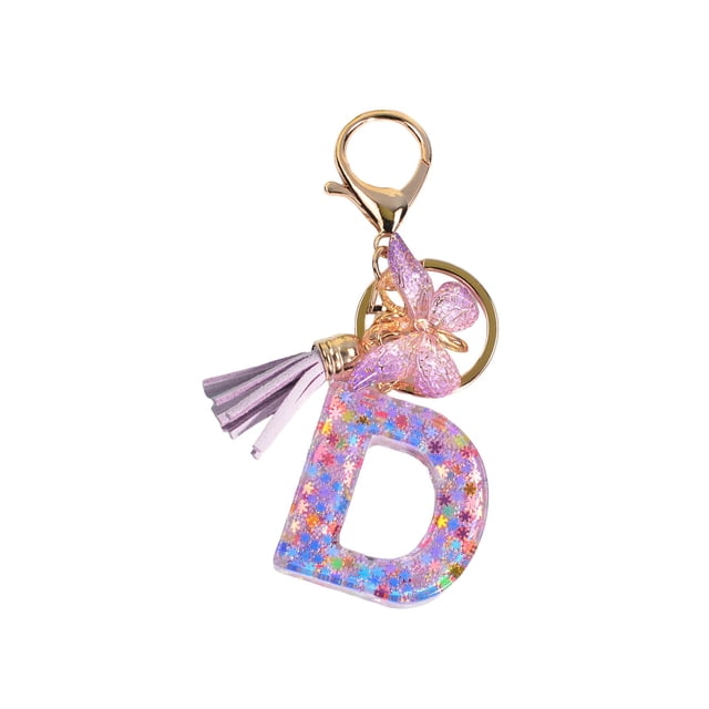 Porte-clés en Résine Ornements Filles Alphabet Anglais