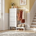 thumbnail image 2 of HIGDBFE 4 Drawers Dresser with Clothes Rack, Small Bedroom Organizer, 44''H Fabric Dresser with Hanging Rod, White, 2 of 10