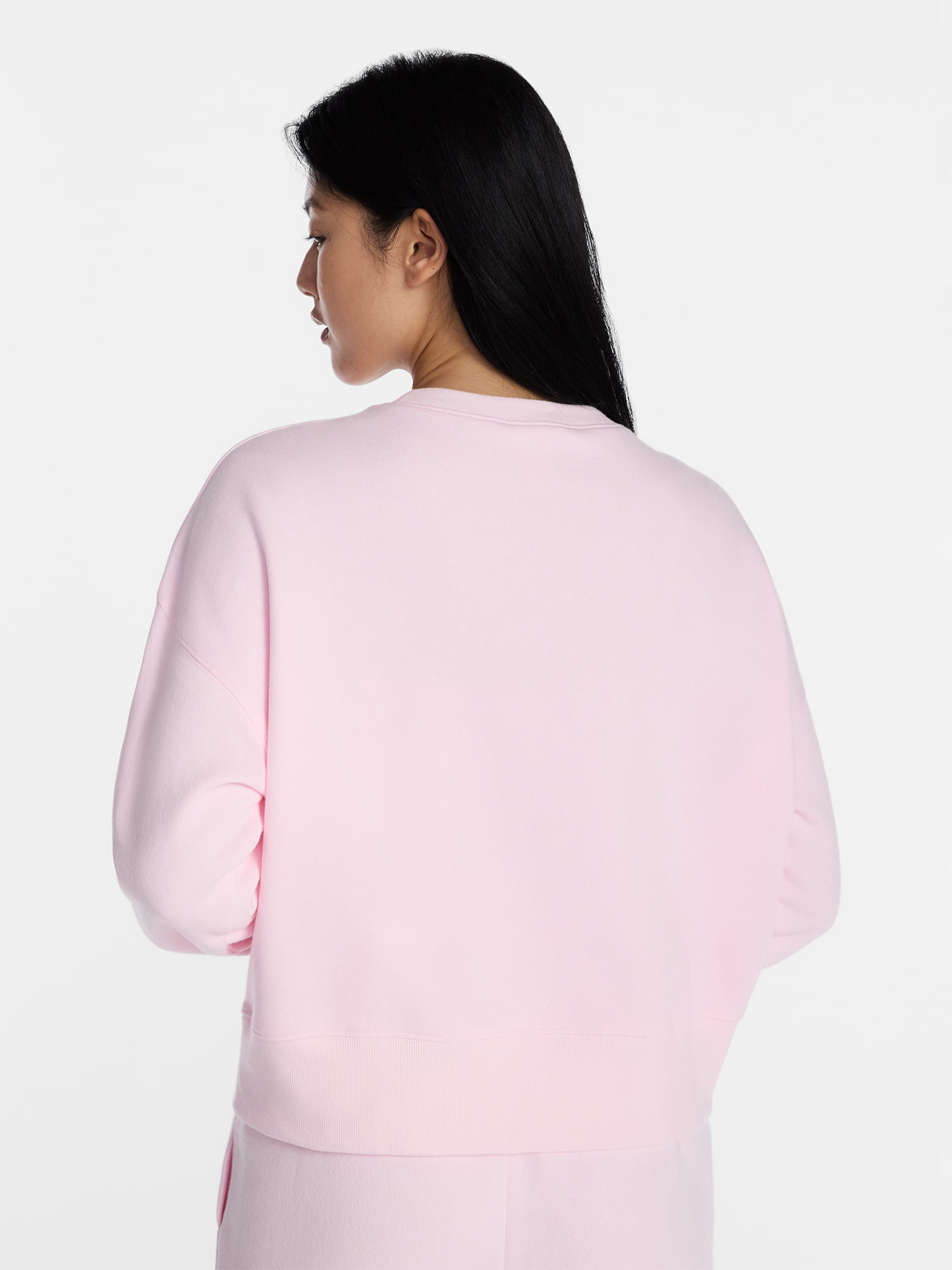 No Boundaries Boxy Fleece Sweatshirt, Midweight, Women's XXS-XXL