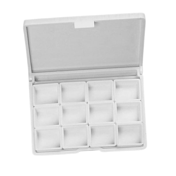 Caja para paleta de pintura, estuche de viaje para acuarelas, bandeja para acuarelas con tapa, 12 rejillas