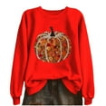 thumbnail image 2 of Yteetum Halloween Thanksgiving Sweatshirts for Women Pumpkin Print Crewneck Hoodless Sweatshirt Tops Womens Casual Halloween Pumpkin Print Round Neck Loose Fits Long Sleeve Sweatshirts Fall, 2 of 6