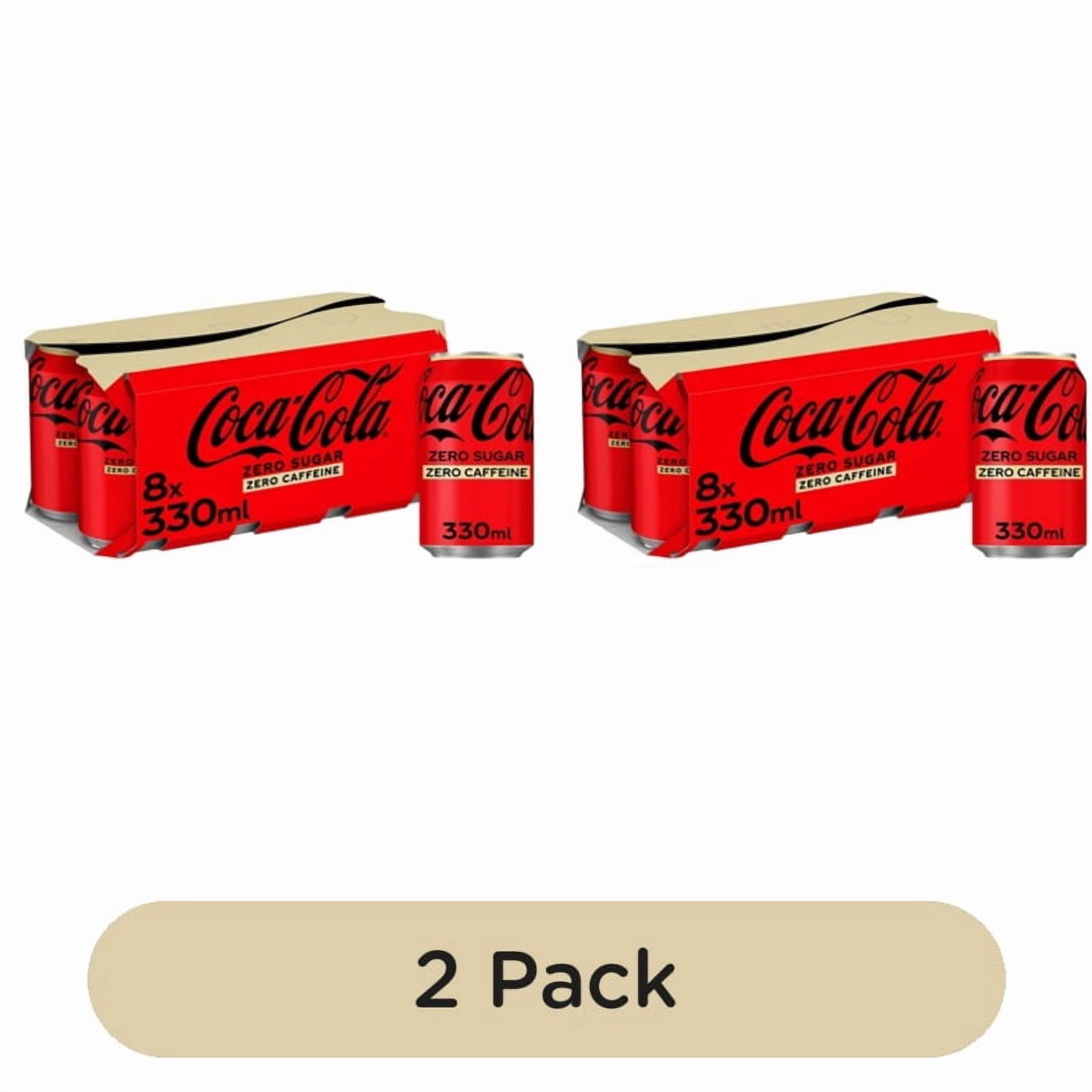 Coca-Cola Zero Sugar Zero Caffeine 8 x 330ml, British Import (Pack of 2)
