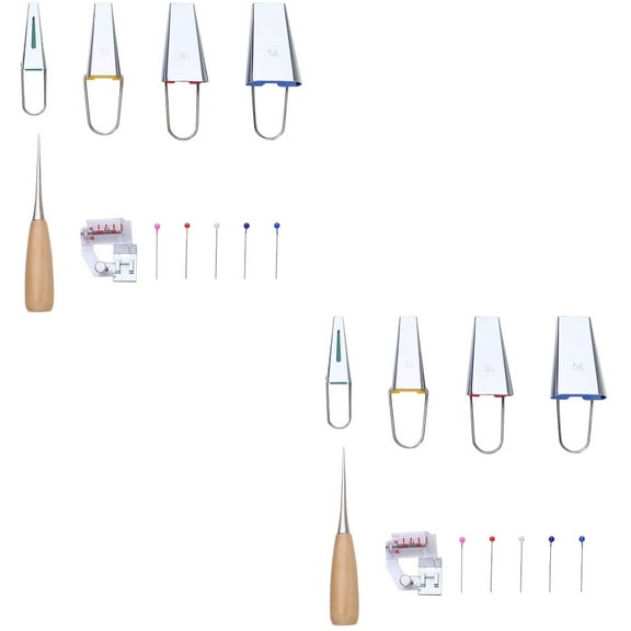 MLINS 2 Sets  of DIY Patchwork Tools DIY Fabric Binding Tape Maker Bias Tape Makers Sewing Accessories (4pcs Bias Tape Maker)