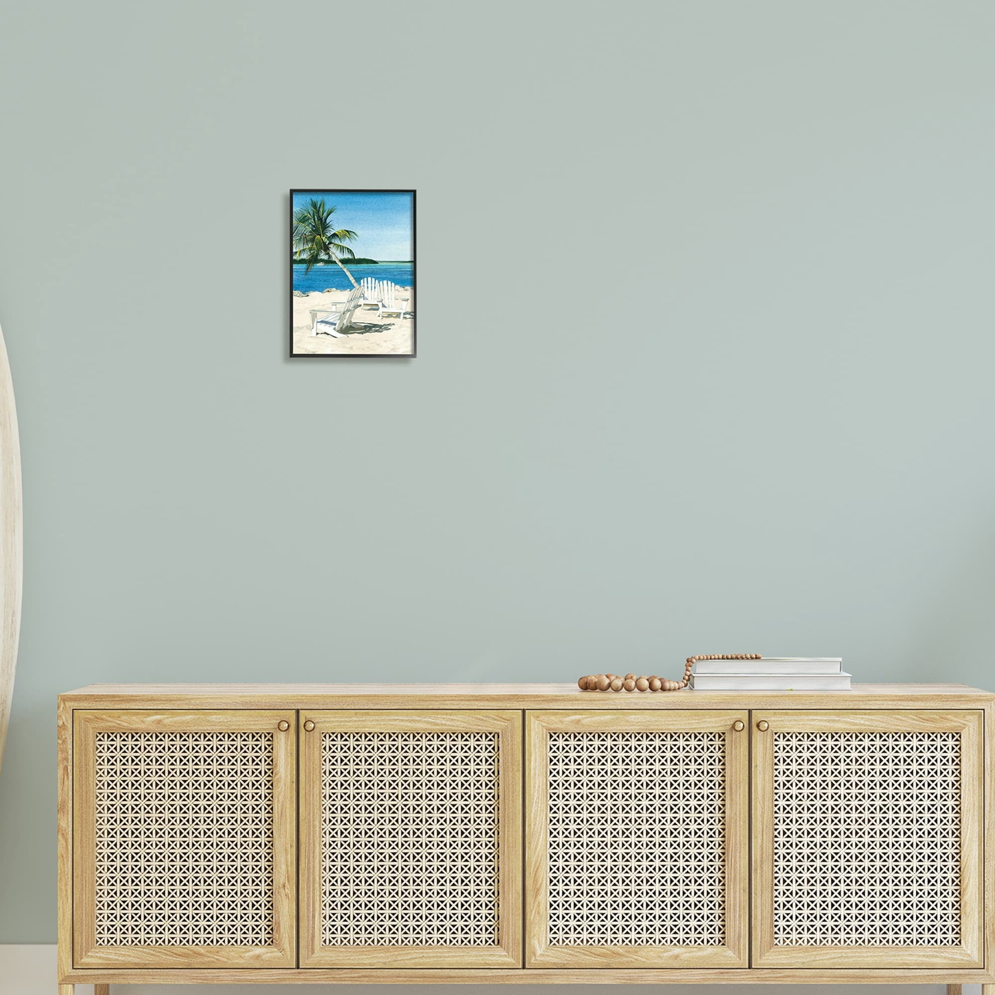 Stupell Industries Palm Tree Beach Furniture Tropical Island Ocean Viewpoint ,11 x 14, Design by Linda Roberts
