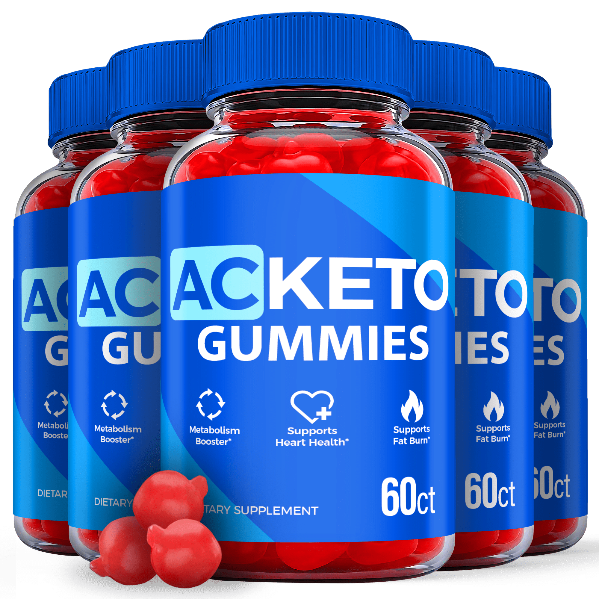 (5 Pack) AC Keto ACV Gummies - Supplement for Weight Loss - Energy & Focus Boosting Dietary Supplements for Weight Management & Metabolism - Fat Burn - 300 Gummies
