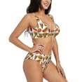 thumbnail image 2 of Rocae Hot Dog Burger for Bikini Set for Women Two Piece Sexy High Swimsuits Split Crossover Bikini Medium, 2 of 9