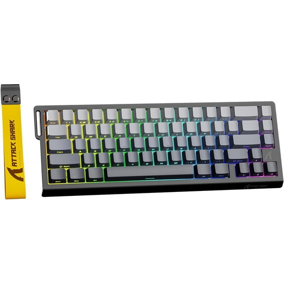 ERDS-Attack Shark X68 HE 8000Hz Rapid Trigger Keyboard, 0.01mm RT Accuracy Wired Gaming Keyboard with Magnetic Switch, Adjustable Actuation, Rapid Trigger, Snap Tap, RGB Lighting for PC/Mac, Moonligh