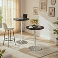 thumbnail image 7 of Homall 1 Piece Bar Table Height Adjustable Bistro Pub Table Cocktail Round Table with Metal Base, Black/Sliver, 7 of 7
