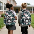 thumbnail image 2 of Bulopur Green Floral Panda Print Kids Backpack Set 4 Pcs Waterproof Durable Kids School Bag with Lunch Box, Pencil Case and Water Bottle Cover for Animal Theme Kids, 2 of 7