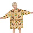 thumbnail image 3 of Colorful Chicken Floral Pattern Blanket Hoodies for Kids 6-13YR Oversize Wearable Blanket Hoodies for Boys Girls Teens, 3 of 7
