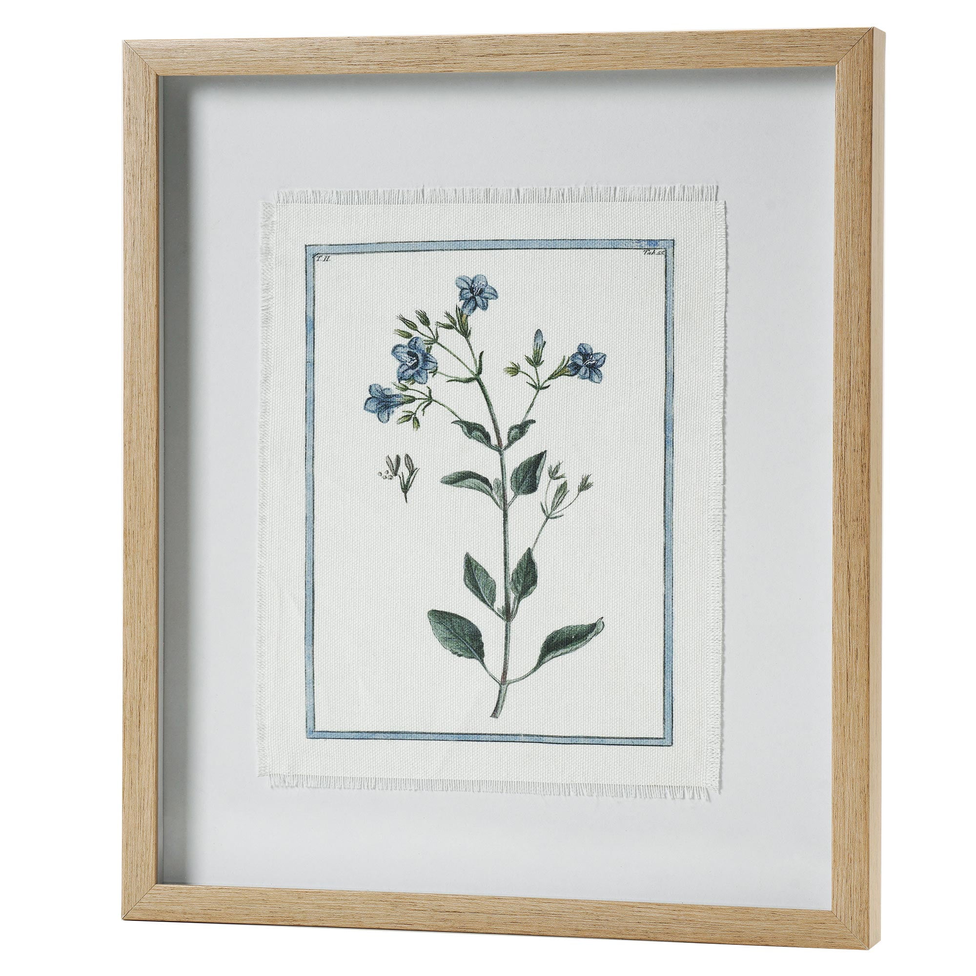Crystal Art Gallery - Blue Flowers Printed Linen Framed Floral Farmhouse Wall Art - 13" x 15", FLORAL FRAMED ARTWORK - Enhance your home decor game with timeless beauty found only in a framed flurry of florals. VERSATILE APPLICATION - Take your creative skills to the next level when styling this framed linen wall art in a guest bedroom, child's playroom, or living room sitting area.