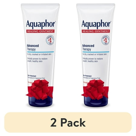 (2 pack) Aquaphor Healing Ointment Skin Protectant, Fragrance Free, Holiday Gifts, 7 oz