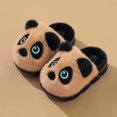 thumbnail image 3 of WhouRiu Big Boy's Cozy Slippers Cartoon Panda Warm Thick Indoor Shoes Child Thermal Comfy Soft Winter Slippers Brown Big Kids3.5, 3 of 4