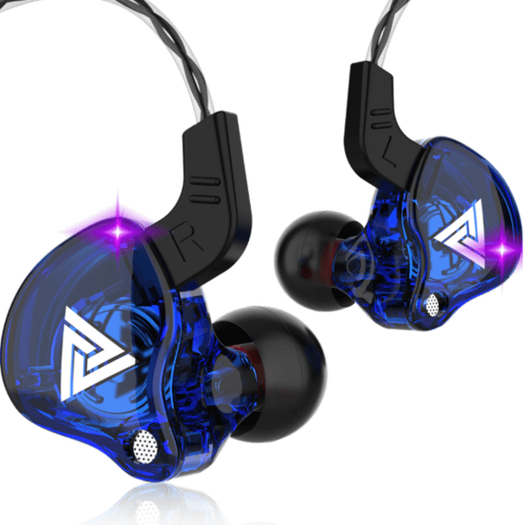 Audífonos In-ear Qkz Ak6 Pro Auricular Gamer Alambre 40 Khz Azul Transparente