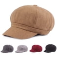 thumbnail image 4 of Clearance!Women Wool Cap Woolen Octagonal Hat Retro Beret Autumn Spring Winter Hats, 4 of 7