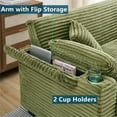 thumbnail image 4 of Aukfa 80" Comfy Couch Convertible Sofa Bed with Cup Holder for Living Room, 4Pillows, Corduroy, Green, 4 of 10