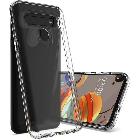 MUNDAZE For LG K51 Transparent Clear Double Layer Protective Phone Case Cover