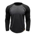 thumbnail image 2 of Men Casual Classic Vintage Long Sleeve Sweatshirts Crew Neck Tops Lightweight Baseball Active Pullovers, 2 of 5