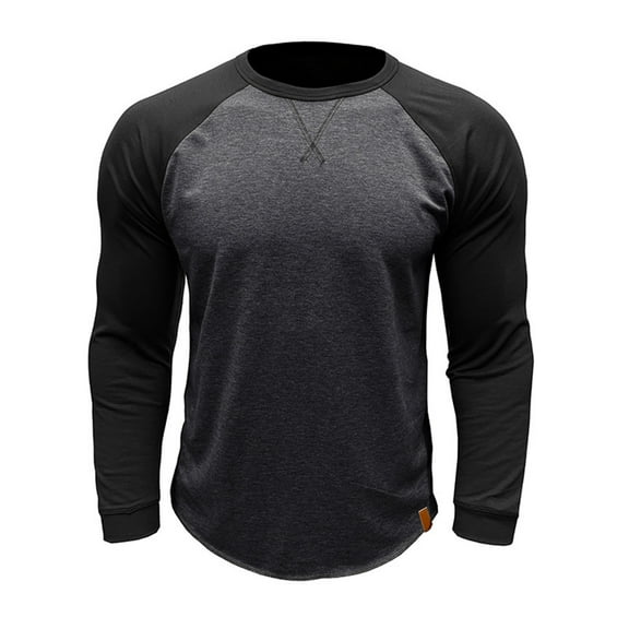 zfwon Mens Cotton Jumpers Crew Neck Long Sleeve Sweatshirts Fashion Color Block Pullover Fall Outdoor Hiking Running Sports Pullover Casual Smart Workout Sweatshirt