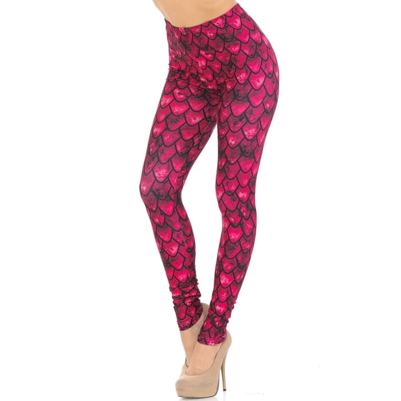 Creamy Soft Red Scale Extra Small Leggings - USA Fashionâ„¢ (XSmall One Size,Red)
