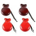 thumbnail image 1 of Flamenco Dance Orff Percussion Instrument Rap Hardwood Spanish Castanets Red & Brown, 1 of 7