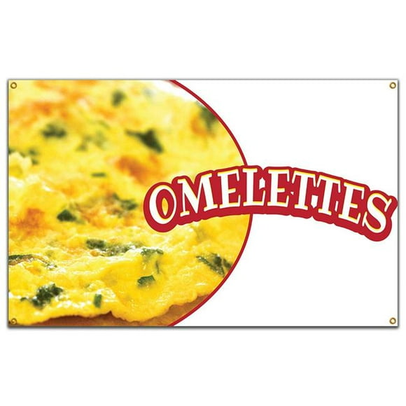 SignMission B-60 Omelettes19 60 in. Omelettes Banner with Concession Stand Food Truck Single Sided