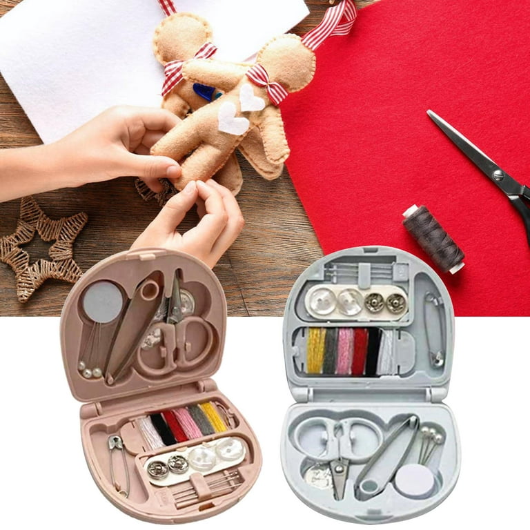 Travel Sewing Kit in Mini Folding Organizer Box Basic Needle and Thread Set  