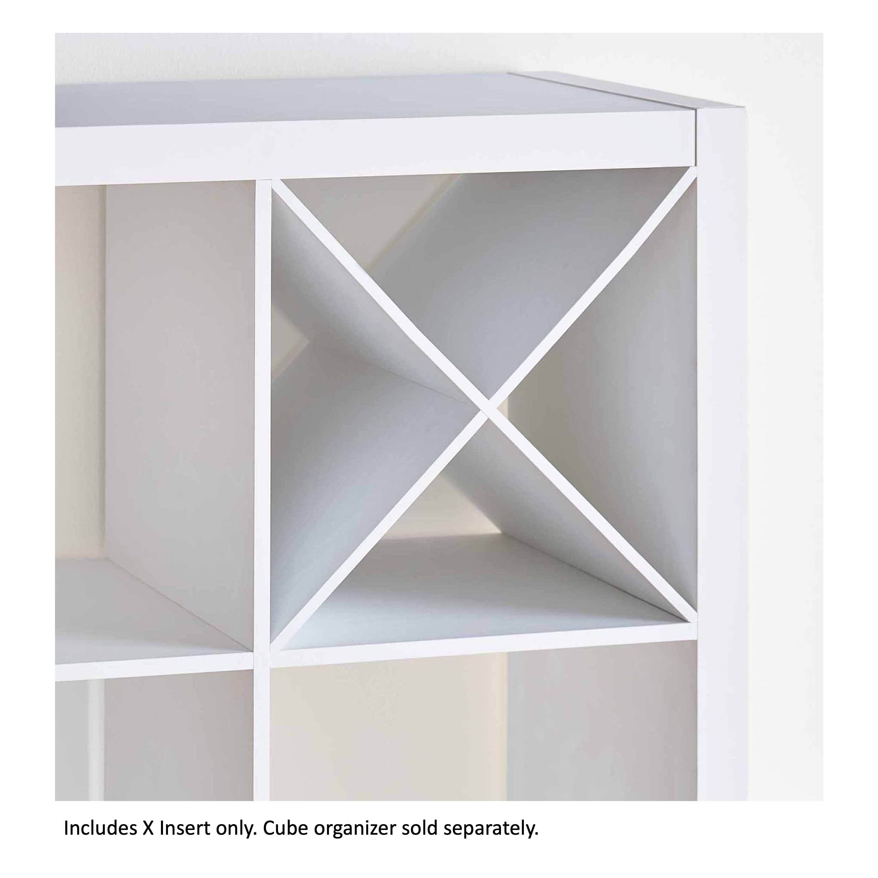 (2 pack) Better Homes & Gardens X Shelf Insert for Cube Organizers, White Texture
