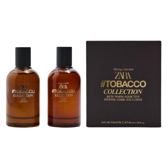 Zara Tobacco Collection Rich Warm Addictive Intense Dark Exclusive Cologne for Men EDT Eau De Toilette 2x 100 ML (3.4 FL OZ)