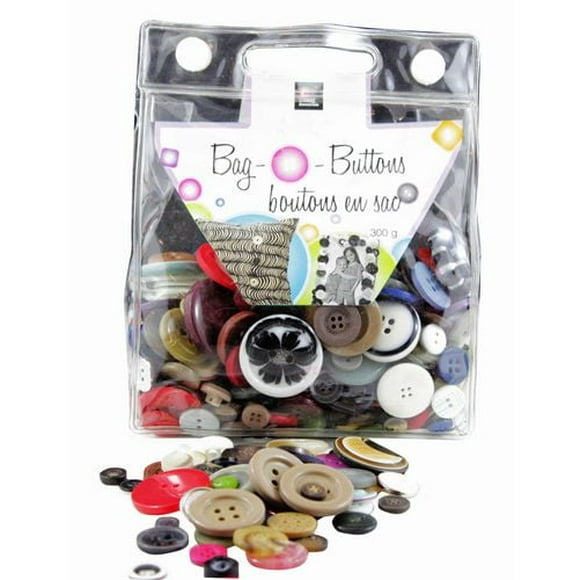Crafting Essentials Bag O' Buttons - All Mixed, 300g