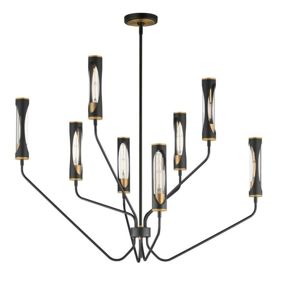 16178CLBKAB Maxim Lighting Regent - 48W 8 LED Chandelier-30.5 Inches Tall and 40 Inches Wide-Black/Antique Brass Finish