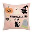 thumbnail image 2 of AuroraX 18x18 Inch Throw Pillow Covers Pink Decorative Halloween Ghost Pillow Covers Minimalist Pumpkin Hypoallergenic Indoor Cushion Cover Livingroom,Room Decor, 2 of 6