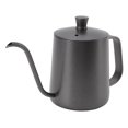 thumbnail image 2 of Hervidor de café largo y estrecho, hervidor pequeño de acero inoxidable negro a prueba de herrumbre con tapa para el hogar, 350ml, 2 of 10