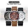 thumbnail image 2 of Reloj De Pulsera De Cuarzo De Cuero Chronos Calendar Color Del Fondo Marrón, 2 of 5