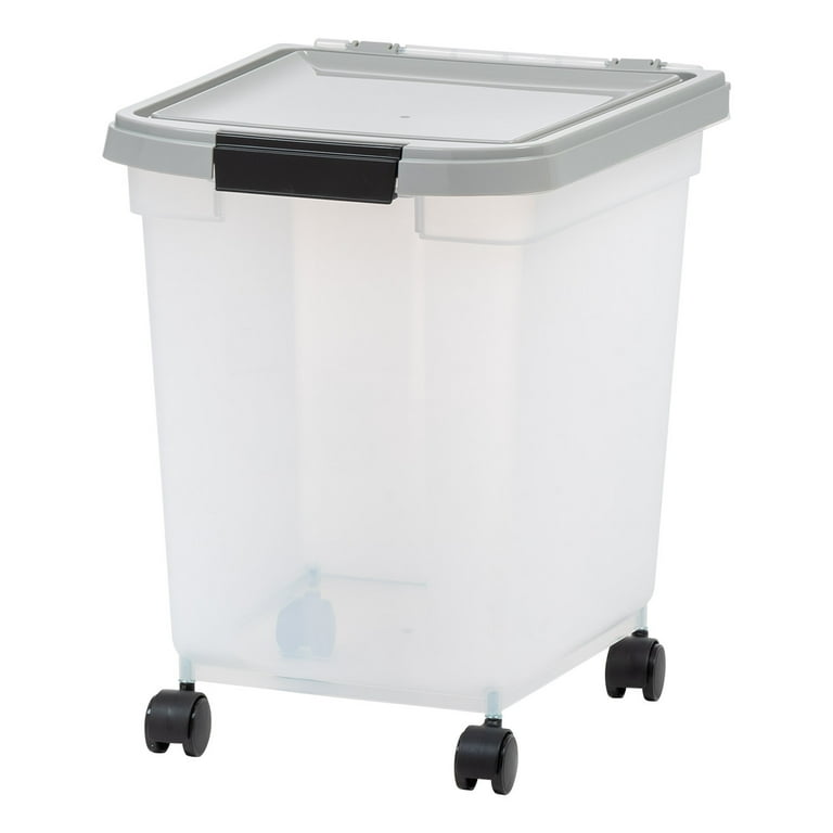 Iris Usa 25lbs/32.5qt Airtight Pet Food Storage Container With Casters,  Gray : Target