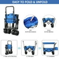 thumbnail image 3 of Pirecart Outdoor Collapsible Wagon Cart with Removable Canopy for Beach, Garden, Sports, 250 lbs, 3 of 7