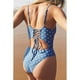 thumbnail image 4 of Traje de baño de una pieza Monokini de corte alto con cordones en la parte delantera y cuello redondo para mujer OAVQHLG3B Store lin121212, 4 of 4