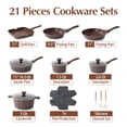 thumbnail image 3 of SENSARTE 21-Piece Granite Pots and Pans Set, Toffee Brown Induction Nonstick Cookware Set, Healthy Kitchen Cooking Sets with Stay-Cool Handles, Dishwasher & Oven Safe, Stackable, 3 of 10