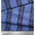 thumbnail image 3 of Soimoi Blue Poly Georgette Fabric Stripe,Leopard & Wild Animal Skin Print Fabric by The Yard 52 Inch Wide, 3 of 3